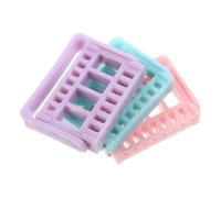 ERINGOGO 3pcs Nail Drill Bit Holders Manicure Grinding Head Organizer with Compact Space-saving Design Material for Salon and Home Use