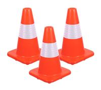 ERINGOGO 3pcs Orange Traffic Cones with Reflective Collar Strips for Roadside Safety Lightweight Portable Cone Signs for Parking Construction Driving Practice and Traffic Control