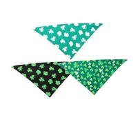 ERINGOGO 3pcs Patrick's Day Pet Bandana Scarf Double Triangle Bib for Dogs Cats Soft Shamrock Design Keeps Pets Clean While Eating for Celebrations and Everyday Wear