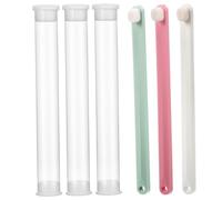 ERINGOGO 3pcs Pet Toothbrush Kit with Soft Fine Bristles and Small Heads for Cats Dogs Rabbits Gentle Oral Care Supplies in White Green Pink Colors