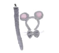 ERINGOGO 3pcs Plush Mouse Costume Set with Ears Headband Bow Tie and Fake Tail for Halloween Christmas Carnival and Cosplay Events