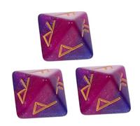 ERINGOGO 3Pcs Polyhedral Rune Dice Set Colorful Acrylic 8-Sided Dice for Desktop Games Astrology and Divination Starry Purple Blue for Adults