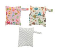 ERINGOGO 3pcs Portable Diapers Pouch Hanging Breathable Diapers Bag for Wet Dry Storage and Small Item Organization