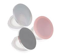 ERINGOGO 3pcs Portable Refillable Puff Powder Box Loose Powder Container Lightweight Compact Makeup Case for Women Travel Use Mirror Surface in Silver Pearl and Iridescent Styles