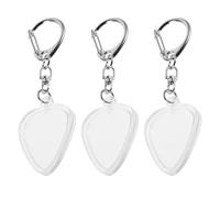 ERINGOGO 3pcs Portable Transparent Guitar Pick Holder Box with Heart-Shaped Keychain Compact Guitar Plectrum Case for Easy Access Pocket-Sized Storage and Music Enthusiasts