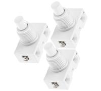 ERINGOGO 3Pcs Self-locking Push Button Switches Compact Press Control for DIY Projects Replacement Small Foot Pedal Light White