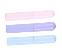 ERINGOGO 3pcs Silicone Lip Brush with Cover Reusable Soft Lipstick Applicator for Women Skin-friendly Lip Concealer and Scrub Makeup Tools in Pink Purple Blue