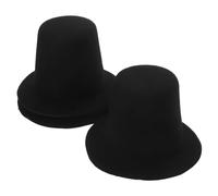 ERINGOGO 3pcs Small Black Top Hats for Dolls Mini Doll Hat Accessories Made of Eva and Cloth Compact Design Easy to Dress for DIY Projects
