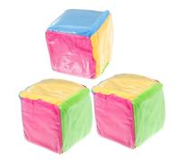 ERINGOGO 3pcs Soft Cube Dice with Card Slots Colorful Six-sided Plush Game Dice for Math Skills Development Interactive Family Play and Educational Fun