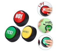 ERINGOGO 3pcs Sound Effect Buttons Plaything for Party Pranks Electronic Yes Quiz Game Props Battery Not Included Material for Gaming and Performance