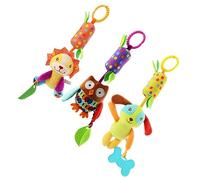ERINGOGO 3pcs Toys Infant Bedside Bells Rotating Animal Wind Chime Set for 0-1 Year Old Babies Lion, Dog, Owl Cartoon Bed and Crib Hanging Toys