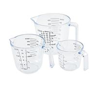 ERINGOGO 3pcs Transparent Liquid Measuring Cups with Scales PP Material Baking Measuring Tools Shaped Pouring Design Lightweight for Rice Water and More
