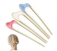 ERINGOGO 3Pcs U Shaped Hair Pins for Women Elegant Decorative Fork Hair Clips and Sturdy Hair Accessories for Buns and All Occasions