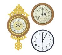 ERINGOGO 3pcs Vintage Mini Wall Clock Model for Dollhouse Decor European Style Retro Pendulum Accent Miniature Accessory Realistic Doll House Clock Prop