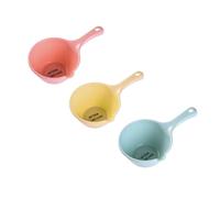 ERINGOGO 3pcs Water Ladle with Long Handles for Kitchen and Bath PP Material Water Scoop for Home Hotel Restaurant Use Practical and Sturdy in Khaki Pink Blue
