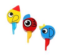 ERINGOGO 3pcs Wooden Bird Whistles for Portable Musical Instruments for Boys and Safe Non-toxic Design Bright Patterns for Early Music Learning and Cognitive Development