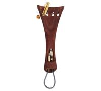 ERINGOGO 4/4 Violin Tailpiece and Tailgut with Integrated Metal Fine Tuners Rosewood Fish Eye Style with Smooth Handmade Finish, Precise String Tuning and Replacement