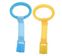 ERINGOGO 4 pcs Cot Hanging Rings for Nylon Plastic Pull Up Rings with Smooth Rounded Edges Lightweight Stand Up Exercise for Crib Training and Arm Strengthening