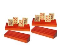 ERINGOGO 4 pcs Wooden Playing Card Holders Versatile Card Deck Stands for Easy Display Access for Games Photos Elegant Design