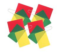 ERINGOGO 4 Sets Soccer Red Yellow Green Cards Referee Kit Material for Football Training and Matches Fade-resistant Sports Discipline Supplies with Versatile Green Card for Special