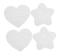 ERINGOGO 4 Sets Sublimation Blank Puzzle Pieces for DIY Crafts Heart Star Shapes Easy-separate Empty Jigsaw Puzzles for Painting Logical Thinking and Hand-eye Coordination Development