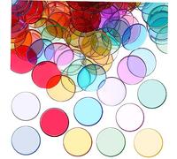 ERINGOGO 400 Pcs Transparent Colorful Bingo Chips Round Markers for Counting Games Teaching Supplies Family Entertainment