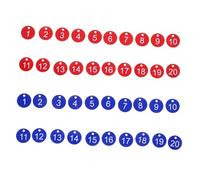 ERINGOGO 40PCS Numbered Key Tags Red Blue Metal Round Design with Split Rings for Locker Cabinets Gym Spa Sauna Organization Heavy Duty Keychain