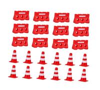 ERINGOGO 48pcs Mini Road Cones and Fences Simulation Traffic for Lightweight Educational Plaything for Early Transportation Learning Symbol Recognition and Imaginative Role Play