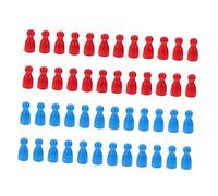 ERINGOGO 48pcs Wooden Flight Chess Pieces Game Counters for Adults and Smooth Polished Pawns in Red and Blue Natural Board Game Accessories for Logical Thinking and Strategy Development