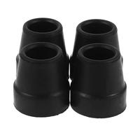 ERINGOGO 4pcs 16mm Quad Base Rubber Tips for Walking Cane Bottom Non-Slip Replacement Feet Caps for Elderly Mobility Aids, Black Cane Accessories for Stability and Grip