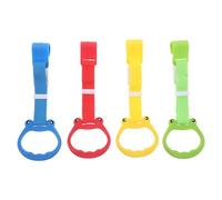 ERINGOGO 4pcs Adjustable Playpen Pull Up Rings for Strength Building Easy Installation Walking Exercise Handles in Yellow Red Blue Green Portable Motor Skill Development Aid