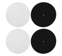 ERINGOGO 4pcs Anti-static Felt Record Player Mats Black White Non-slip Vinyl Slipmats Turntable Pads for Phonograph Dj Parties Home Use Static Noise Reduction Scratch Protection Stable