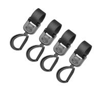 ERINGOGO 4pcs Baby Stroller Hooks 360 Degree Rotation Abs Stroller Hangers Hook and Loop Design for Connecting Bags to Luggage Suitable for Shopping Cart and Crib Use During Hiking