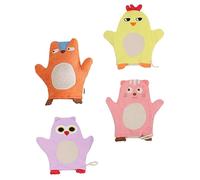 ERINGOGO 4pcs Bath Gloves with Cartoon Animal Design Exfoliating Rubbing Towels for Soft Practical Bath Mittens for Boys and Random Styles for