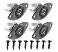 ERINGOGO 4Pcs Black Metal Oval Guitar Output Jack Plate Socket for Stable Signal Transmission Designed for Electric Guitar Parts and Studio Application