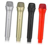 ERINGOGO 4pcs Boy Girl Microphone Props Plastic Simulated Speech Toy Microphones for Imaginative Play Lightweight and Design for Group Activities and Musical Exploration