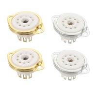 ERINGOGO 4pcs Ceramic 9 Pin PCB Tube Socket - Ceramic 9 Pin Vacuum Tube Socket Heavy Duty High Temp Resistant for Amplifier Repairing