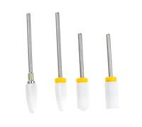 ERINGOGO 4pcs Ceramic Nail Drill Bits Replacement Grinding Heads for Cuticle Care Dead Skin Removal Nail Polishing Tool for Manicure and Pedicure Use