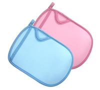 ERINGOGO 4pcs Children’s Bath Scrubbing Gloves Skin-friendly Exfoliating Shower Mitts Soft Foam Bathing Gloves for Boys and Girls Blue and Pink Reusable Shower Supplies
