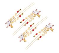 ERINGOGO 4pcs Chinese Style Hairpins with Fringed Tassels Vintage Elegant Hair Accessories for Women and Girls for Festivals and Special Occasions
