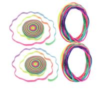 ERINGOGO 4pcs Colored Elastic Jump Ropes Multipurpose Outdoor Sports Exercise Bands for Fitness Collaboration Training Fun Rainbow Stretchy Tug War Game