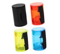 ERINGOGO 4pcs Colorful Ukulele Finger Sand Bells Plastic Percussion Shakers for Guitar Banjo Bands Vibrant Rhythm Instruments Black Red Blue Green