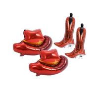 ERINGOGO 4pcs Cowboy Hat Boot Balloons Western Themed Inflatable Photo Props for Birthday Celebrations Room Stage Decorations Eye Catching Aluminum Foil Ornaments