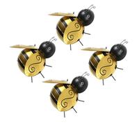 ERINGOGO 4pcs Creative Wrought Iron Bee Wall Art Decor for Indoor Garden Multi-purpose Hanging Pendant Home Decoration Accessories