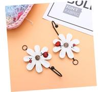 ERINGOGO 4pcs Daisy Resin Wall Hooks White Decorative Key Holders for Home Bathroom Organization and Hanging Accessories