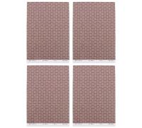 ERINGOGO 4Pcs Dollhouse Wallpaper Peel and Stick - 11x8.3" Self-Adhesive Miniature Brick Texture Wallpaper for Dollhouse Living Room Bedroom Dioramas Junk Journals & Crafts Coffee