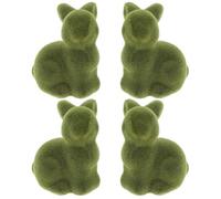 ERINGOGO 4pcs Easter Mini Bunny Statues Small Flocked Moss Rabbit Figurines 5cm Plastic Garden Ornaments Cute Desktop Decorations for Easter Party and Home