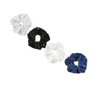 ERINGOGO 4pcs Elastic Hair Rings with Star Shape Cloth Material Hair Rope Adorn for Women Flexible to Prevent Breakage Suitable for Daily Life