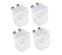 ERINGOGO 4pcs Fish Breeding Box for Aquarium with Suction Cups Transparent Self-floating Isolation Tank for Small Fishes Guppy Shrimp Clownfish Hatchery and Fry Rearing