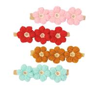 ERINGOGO 4pcs Floral Headbands for Adorable Flower Hair Accessories Bright Colors for Newborn Photography Props and Showers